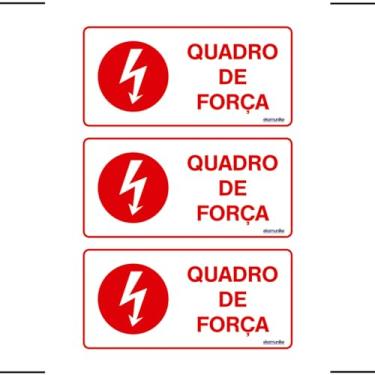 Imagem de Combo 3 Placas De Sinalização Quadro De Força 20x10 Ekomunike - X-742 F9e