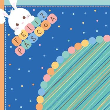 Imagem de Embalagem para Ovo de Páscoa, 32 X 32 cm, Flakes Azul, Embalagem com 25 Unidades, Cromus