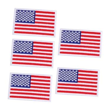Imagem de Operitacx 5 Unidades adesivos de roupas adesivos americanos bandeiras americanas adesivos de americana adesivo de pano remendo de bolsa bordado fita adesiva branco