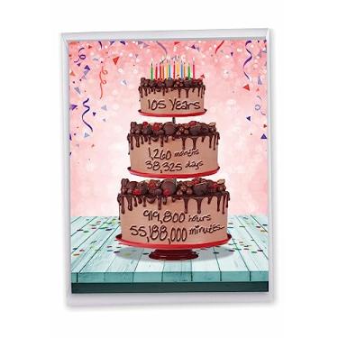 Imagem de NobleWorks - Cartão comemorativo Big Funny 105th Milestone Birthday 21 x 28 cm com envelope (1 pacote) Jumbo grande contagem de tempo de 105 anos J2797MBG