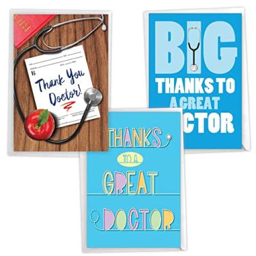 Imagem de The Best Card Company - Pacote sortido de 3 cartões de agradecimento com envelopes (3 designs, 1 cada) Thanks Doc VC8128TYG-C1x3