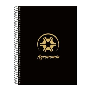 Imagem de Caderno Universitário Espiral 20 Matérias Profissões Agronomia (Preto e Gold)