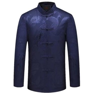 Imagem de Casaco masculino primavera outono estilo chinês roupas casuais jaqueta masculina vintage China clássico ano novo roupas, G azul, G