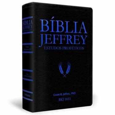 Imagem de Biblia Jeffrey Estudos Profeticos - Preto Com Detalhe Azul - Bv Films