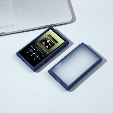 Imagem de Capa protetora com sensação de pele texturizada flexível à prova de choque para Sony Walkman NW-A300 Series NW-A306 NW-A307 (azul)