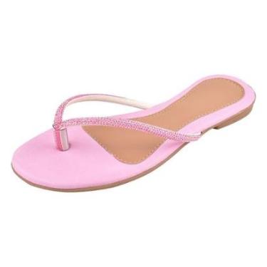 Imagem de Sandália Rasteira Casual Rasteirinha Chinelo Brilho Strass Confot Moda PassoChiq-Feminino
