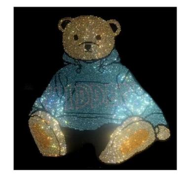 Imagem de Moda Urso Strass Requintado Brilhante Grande Tecido Pasta Diamante Quente Lantejoulas DIY Roupas Camiseta Patch Passar a Ferro