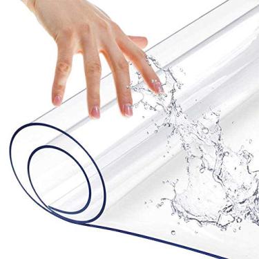 Imagem de Protetor de mesa de jantar de plástico transparente de 35 x 71 cm, tapete de mesa de PVC, móveis de madeira, mesa de café, vidro, proteção de tela, cobertura, cozinha, bancada, cobertura impermeável