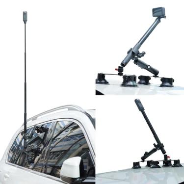 Imagem de Taisioner Suporte de sucção para carro Insta360 X3 X2 GO3 One RS compatível com câmera GoPro Max com bastão de selfie invisível de 167 cm