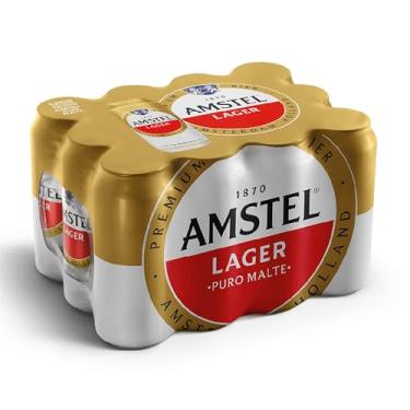 Imagem de Amstel Cerveja Lager Puro Malte, Lata 473ml, Pack 12 Unidades