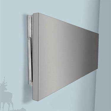 Imagem de Mesa dobrável mesa de parede, aço inoxidável 304, capacidade de carga 150 kg, design dobrável, com tubo de suporte, espessura 0,8 mm, adequada para cozinha, sala de jantar, sala de estar, qu