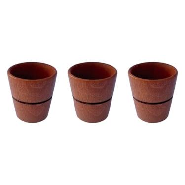 Imagem de Kit 03 copos para cachaça 7CM em madeira maciça artesanal