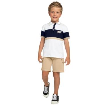 Imagem de Conjunto Infantil Menino Verão Camisa e Bermuda Milon 2000206 (Branco 2000206, 6)