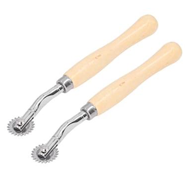 Imagem de Conjunto de Ferramentas de Costura de Roda de Rastreamento de 2 Peças - Perfurador de Roda de Ataque de Aço Inoxidável para Rastreamento de Precisão Em Tecido, Couro e Papel -