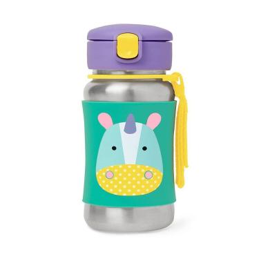 Imagem de Garrafa de Aço Inox Unicórnio Zoo Skip Hop Divertida e Colorida