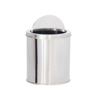 Imagem de Lixeira em Aço Inox 13L Basculante Redonda