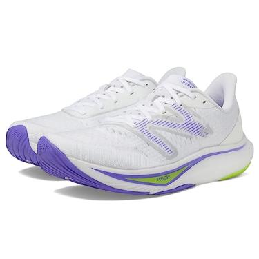 Imagem de New Balance FuelCell Rebel V3 Tênis de corrida feminino, Branco/trinta watts/índigo elétrico, 35