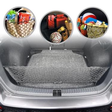 Imagem de Rede de carga de malha elástica automotiva estilo envelope para Volkswagen Taos S SE SEL 2021-2025 - organizador e armazenamento de porta-malas premium - Rede de bagagem para SUV - Melhor organizador