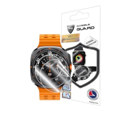 Imagem de IPG Protetor de tela de hidrogel para Samsung Galaxy Watch Ultra Smartwatch (2 unidades) Película transparente HD invisível antiarranhões - suave/autorreparador/sem bolhas - Ultra