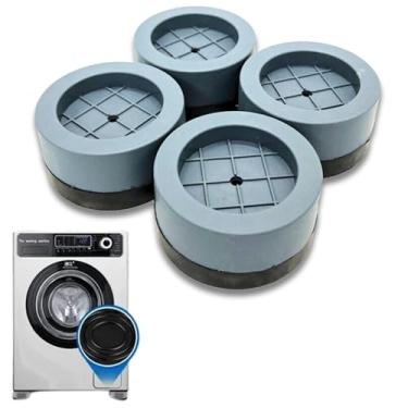 Imagem de Pés Multiuso Almofadas Anti Vibração Máquina De Lavar Suporte Lava e Seca Geladeira Nivelador