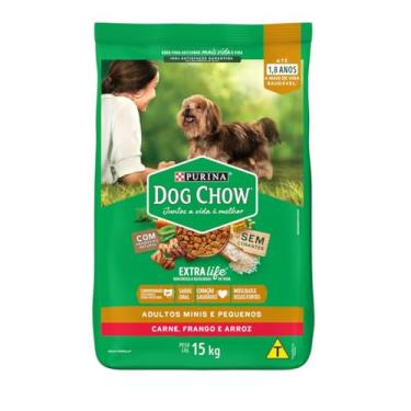Imagem de Purina Dog Chow Ração Adulto Raças Pequenas Frango e Arroz - 15kg para Todas Pequeno Adulto - Sabor Frango