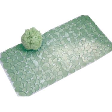 Imagem de iDesign Tapete de banho Pebblz antiderrapante com sucção para chuveiro, banheira - Verde 66 x 34 cm
