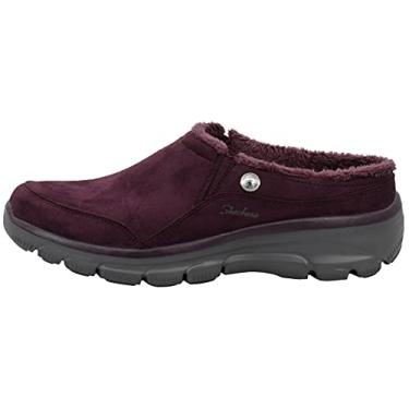 Imagem de Skechers Mule sem cadarço feminino Easy Going-Latte-Twin Gore aberto nas costas, Vinho, 6.5 Wide