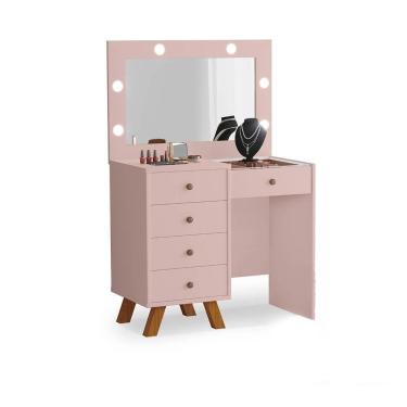 Imagem de Penteadeira Com 5 Gavetas Marselha Rosê