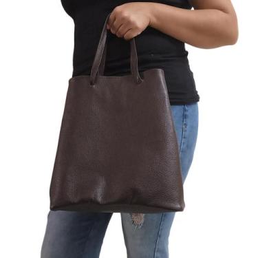 Imagem de Bolsa Sacola Alça de Mão de Couro Moderna Prática Fabricação Própria -