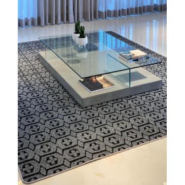 Imagem de Tapete Carpete Sala Quarto Atlanta Cor Cinza 1,50 x 2,00 M - universo