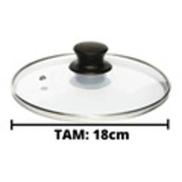 Imagem de Tampa de Vidro Para Panelas E Frigideiras C/ Puxador tam 18cm - Galpão