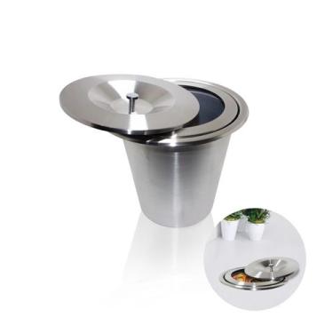 Imagem de Lixeira de Pia E Bancada Em Aço Inox 5l de Embutir - Binnox, EMB-05