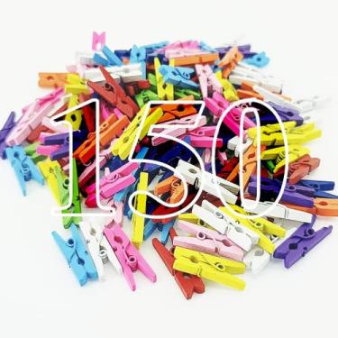 Imagem de 150 Mini Pregadores De Madeira Colorido Decorativos Para Bebidas - Ali