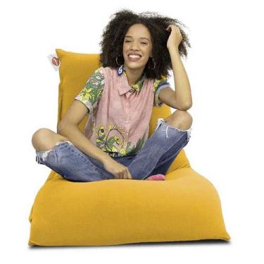 Imagem de Puff Noah Cor Amarelo - Sensorial/enchimento de pérolas - Good Pufes