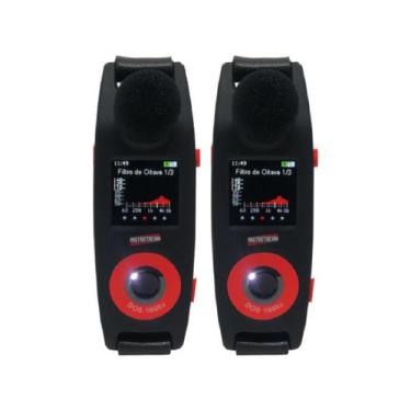Imagem de Kit 2 Dosímetro Digital Ruído Oled 35 A 140Db 680 Horas Medição Filtro