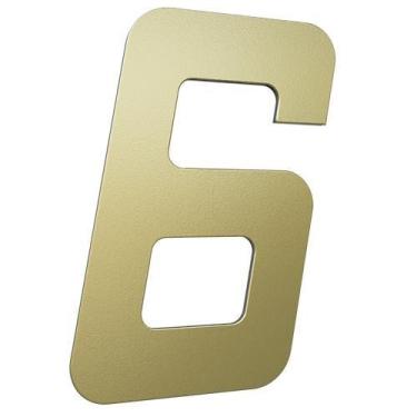 Imagem de Numero 130mm ouro escovado - 6 - metalmidia