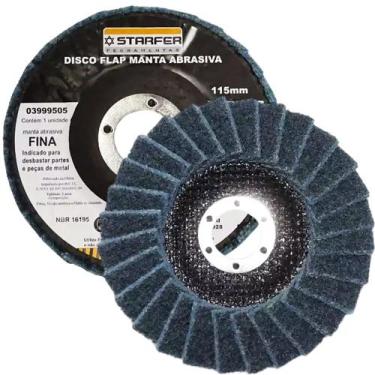 Imagem de Disco Flap com Manta 4.1/2" Fina Azul Ideal para Desbaste Lixar Polir 