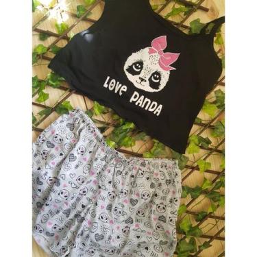 Imagem de kit 5 Baby dool pijama feminino blogueira de ondinha crooped personage