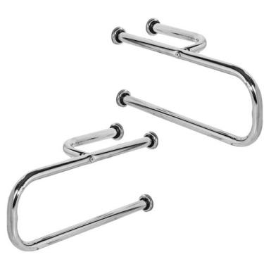 Imagem de Kit 2 Barras Apoio 60x20cm Vaso Sanitário Esquerda e Direita FS - Fass