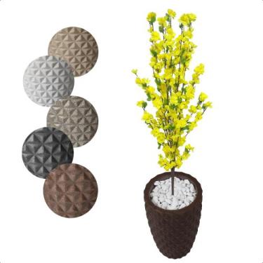 Imagem de Cerejeira Amarela Flor Artificial para Sala com Vaso Decoração - Flor 