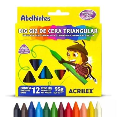 Imagem de Giz de Cera Triangular Com 12 Cores Acrilex