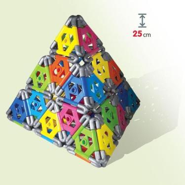 Imagem de Quebra-cabeça Geométrico Edulig Puzzle 3D Pirâmide 144 peças e conexõe