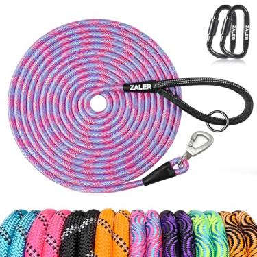 Imagem de ZALER Coleira longa para cães, guia de treinamento de cães de 15 m, 9 m, 6 m, 4,6 m, 3 m, guia de treinamento de cães, coleira de retenção resistente para treinamento, brincadeira, acampamento ou
