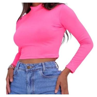 Imagem de Biquíni com Manga Longa Proteção SUV  Cropped Feminino Top Academia Ro