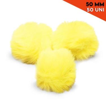 Imagem de Pompom - Pelúcia 50 Mm - 50 Unidades - Amarelo Bebê - Nº: 104 - Nybc