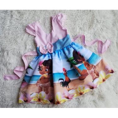 Imagem de Vestido Menina Infantil Simples Temático Moana Baby Rosa RF02 - AUREA,