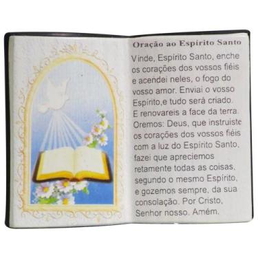 Imagem de Livro de Oração Espirito Santo Resina Porta Caneta 15cm - Zona Livre