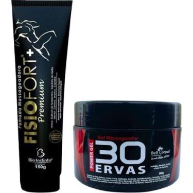 Imagem de Kit Gel 30 Ervas Power 300g + Pomada Massageadora Fisiofort Premium 15