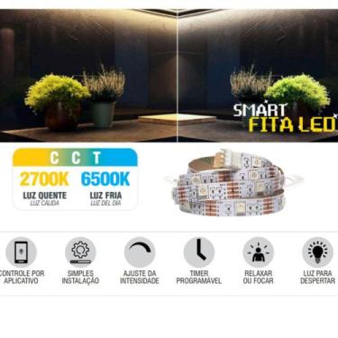 Imagem de Smart Fita LED Inteligente Alexa Google WI-FI 4,8W 05 metros CCT - 60L