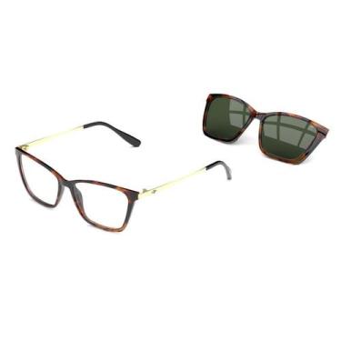 Imagem de Armação Óculos Mormaii Swap 3 M6081f4757 Demi Marrom Brilho Clip On Po